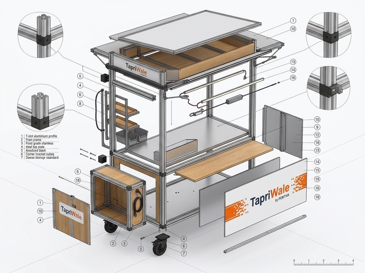 Modular Exploded 3D Assembly Diagram